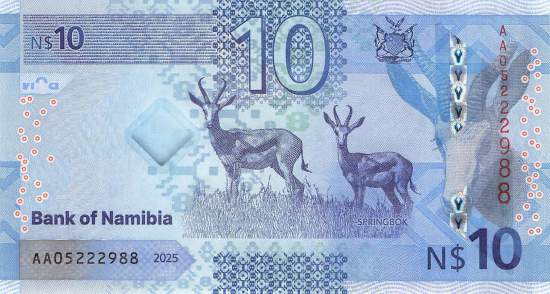 Namibia p20a 10 Dollar 2025